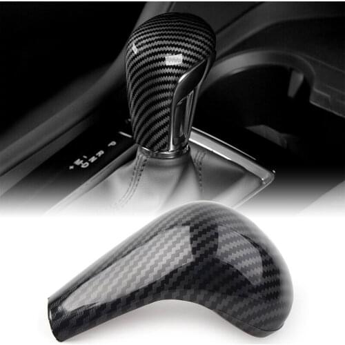 Carbon Fiber Car Console Gear Shift Knob Cover Decorative Trim For Mazda 3 Axela 2020 2021 ABS Plastic
