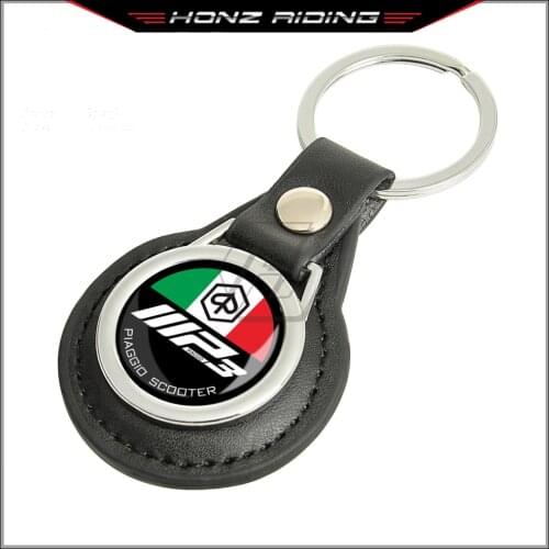 For Piaggio MP3 Scooter Keychain Motorcycle Key Ring Leather