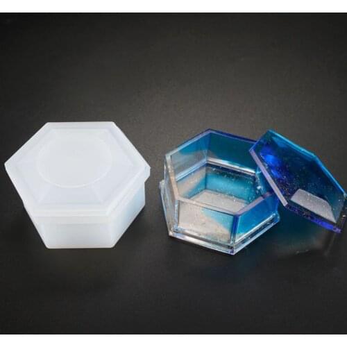 DIY Hexagon Storage Box Mold Crystal Epoxy Plum-shaped Silicone Mould PXPB