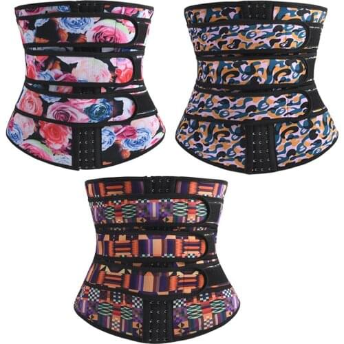 Women Corset Women Floral-Print Hooks Waist Trainer Slimming Soft Neopren Body Shaper Waist Cincher Tummy Compression Shapewear