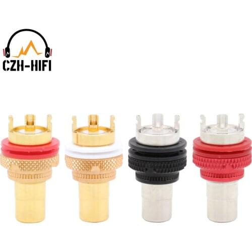 EIZZ High End RCA Jack Female Socket Connector Brass HiFi Audio Amplifier DAC CD TV DIY Panel Chassis Mount