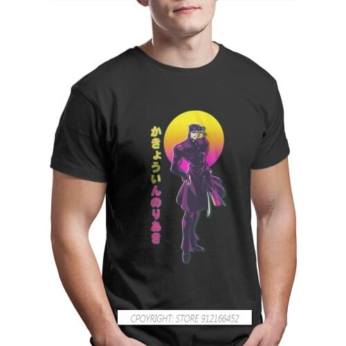 Noriaki Kakyoin Vaporwave TShirt For Men JoJos Bizarre Adventure Joestar Jonathan Dio Anime Camisetas Basic T-Shirt Loose