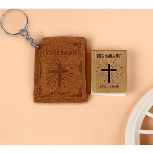 Christian Bible Spanish Pendant Keychain Bag Car Hanging Key Ring Birthday Gift