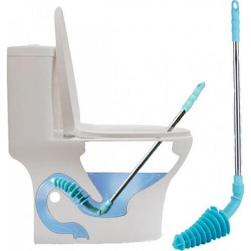 Sewer Pipe Clogging Piston Type Dredge Device Long-Handled Toilet Flexible Brush Plunger Household Tools