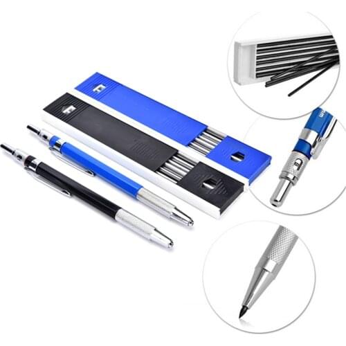 1PCs 2.0 mm Black New Lead Holder Mechanical Drafting Drawing Pencil random color With 12pcs 2.0mm Black Lead