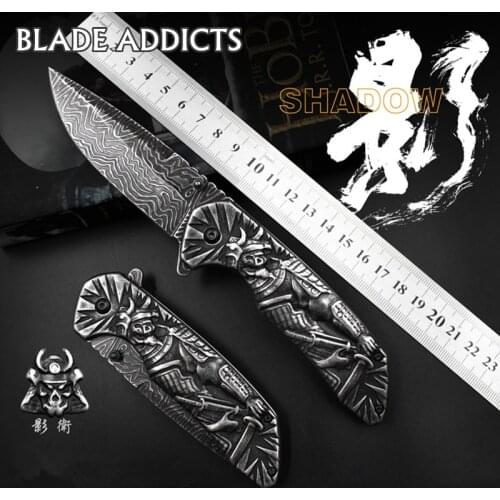 Pocket Tactical Folding Blade Wildness Survival Knife Combat Hunting Knives 3D Knight Handle Outdoor Army Rambo Tool