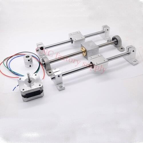3D Printer guide rail sets T8 Lead screw length 500mm + linear shaft 8*500mm+KP08 SK8 SC8UU+ nut housing +coupling + step motor