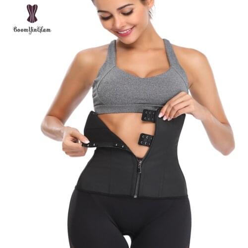 Zip And Clips Slimming Girdle 7 Steel Boned Corset Smooth Latex Sheath Women Body Shapewear Plus Size XS To 6XL