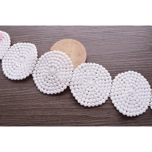 8cm 3.14" wide 5 yard ivory milk silk fabric embroidered tapes lace trim ribbon 1039858AQL4K27