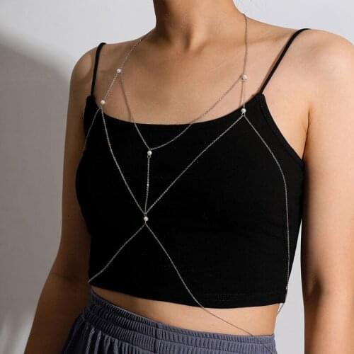 Fashion Sexy 2021 Bikini Bra Body Chain Womens Body Ball Chain Jewelry Beach Sexy Simple Chain Bikini Accessories