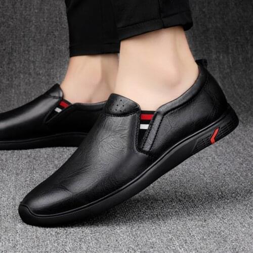 Genuine Leather Shoes Mens Business Shoes Soft Sole Male Casual Shoes Black Loafers Men Non-slip Sneakers Man Brand Dress Shoes