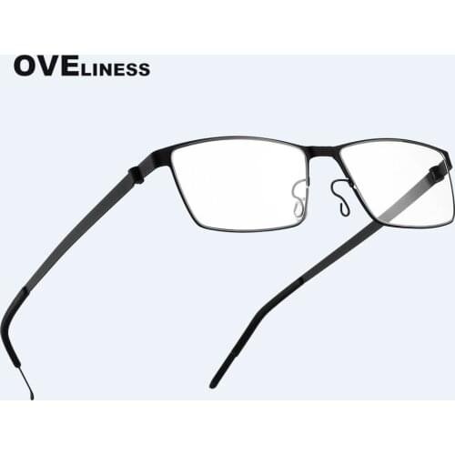 Male titanium glasses frame men Optical eyeglasses Transparent Myopia Prescription clear glasses Metal Full Screwless Eyewear
