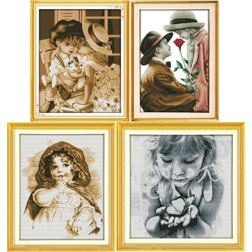 Love&pray Handmade Counted Cross Stitch Kits 11CT 14CT Printed Pattern Crafts DMC Fabric Convas Sewing Needlework Embroidery Set