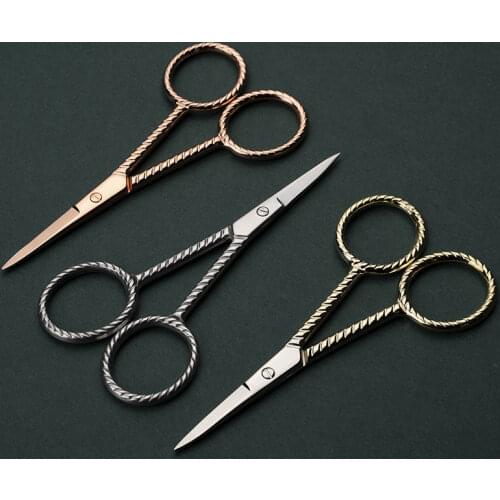 1Pcs 10.5cm Mini Vintage Scissors Extra Small Stainless Steel Embroidery Scissor Mustache Trimming Portable Shears Men Beard