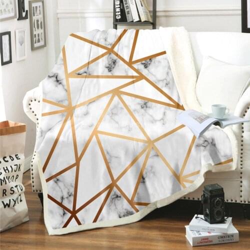 Europe Marble Pattern Colorful 3D Print Throw Fleece Blanket For Beds Bedspread Home Textiles Luxury Warm Winter Soft Geometry