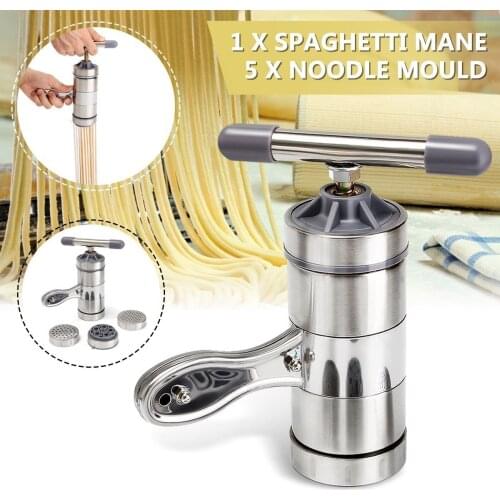 Stainless Steel Manual Machine Van Machine Van Spaghetti Pasta Noedels Machine, Pressure Machine Pressed Home With 5 Press