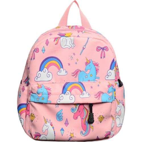 Cartoon Unicorn Backpack Oxford Kid Travel Bag Child Girl School Bag 3-6 Years Kindergarten School Backpack Double Shoulder Bag