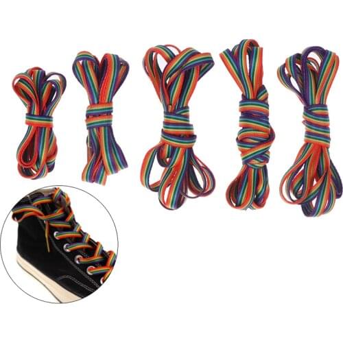 1pair Rainbow Shoelaces Gradient Flat Shoe Laces For Canva Casual Shoes Chromatic Shoelace Laces Accesories 80/100/120/140/160cm