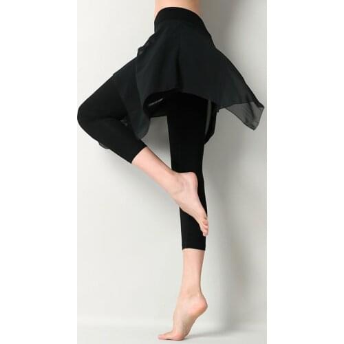 Womens Yoga Pants Loose Thin Fake Two-Piece Skirt Trousers Fitness Sports Dance Clothes Outdoor Wear Soft Comfortable Leggings