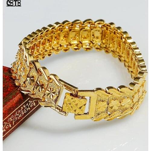 Gold Color Carved Bracelet Islamic Muslim Arab Bracelet for Women Men Middle Eastern Jewelry African Gifts Never Faded
