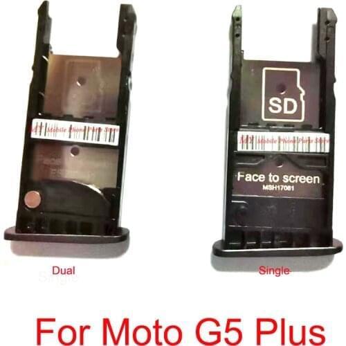 10 PCS Dual / Single Micro SIM Card Tray Slot Holder For Motorola Moto G5 Plus G5+ G5plus Sim Tray Reader Repair Parts