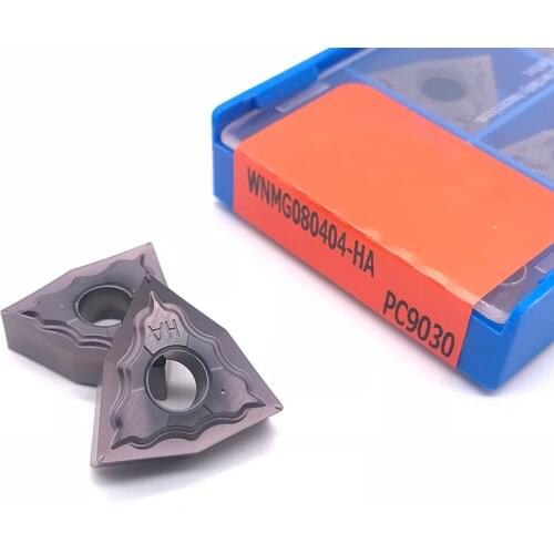 10PCS WNMG080404 HA PC9030 Lathe Insert External Turning Tools for stainless steel Cabide Insert wnmg080404 cnc tool