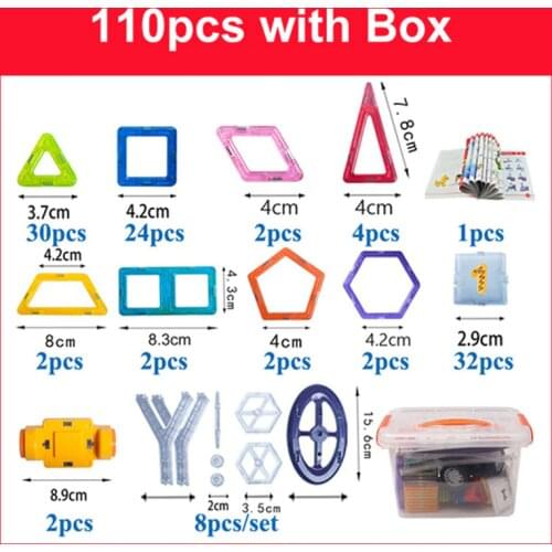 110PCS Mini Size Magnetic Blocks Constructor Toys Magnetic Designer Blocks Bricks 3D Model Building Toys For Children Gifts