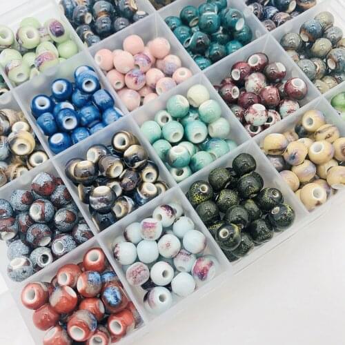 20PCS 8mm Round Colorful Ceramic Beads Bandmade Procelain Bead For Jewelry Making DIY Bracelet Necklace Earring Wholesale