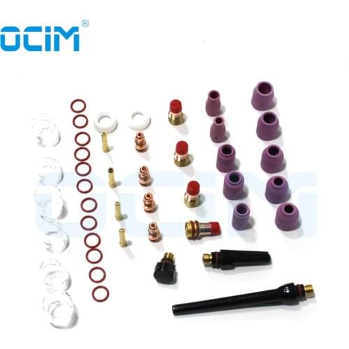 45PCS TIG Welding Torch Pyrex Glass Cup Kit For WP-17/18/26