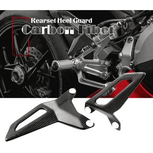 Carbon Fiber Motorcycle Accessories Heel Guard Rearset Plate Foot Peg Protector for Ducati Panigale V2 1299 1199 959 899
