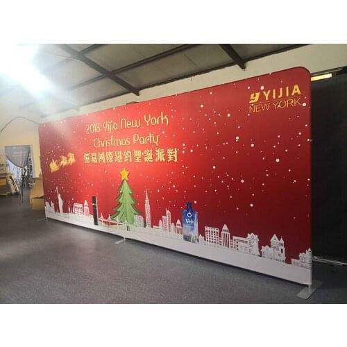 Free Shipping Stand Display Straight fabric backpdrop show 2.3*6m custom Advertising Backwall Display print both sides