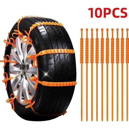 10Pcs Car Snow Tire Anti-Skid Chains Tire Snow Chains Wheel Tyre Cable Belt Fit Snow Rain Winter Tool
