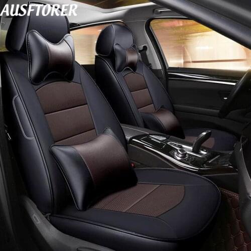 AUSFTORER Custom Automobiles Seat Covers for Fiat Freemont Cowhide Leather Seat Covers 5 & 7 Seats Cushion Supports Accessories