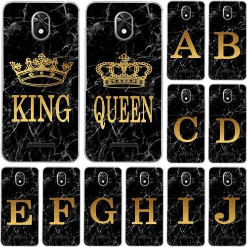 Phone Case for TP-Link Neffos C5 Plus X1 Lite N1 Y5 Marble Golden alphabet background Soft Print Cover Fundas