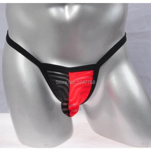 Mens Striped Mesh T-back Enhance Bulge Pouch Thongs jockstrap gay men thong jockstrap g string jock strap underwear