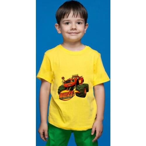 T-Shirt Boy Girl Tees Top Short Sleeve Tshirt New Blaze And The Monster Machines Children Clothes Boy Impostor Blaze Game Anime