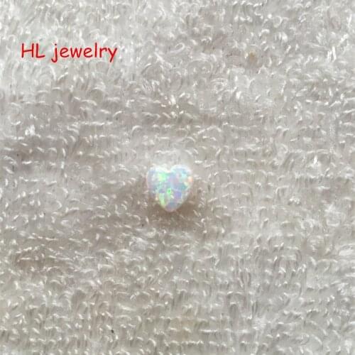 Hill-San Lotus 8mm Synthetic Opal Heart Synthetic Fire White Opal Heart Pendant