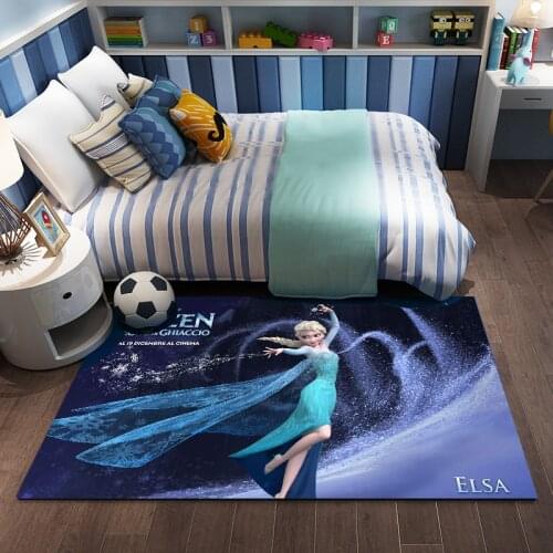 Girls Princess Mat Cartoon Elsa Playmat 3D Printed Livingroom Carpet Doormat Kids Large Carpets Playmate Rug Home Decor