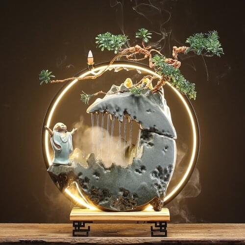 Zen Ceramic Home Decor Landscape Furnishing Water Fountains Home Decoration Figurine Desk Decor Living Room Decoration