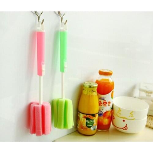 New retractable sponge wash cup brush cup brush thickening does not hurt hand cup brush hanging cup brush random color