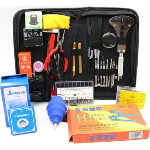 New Full Set Watch Repair Tool Kit Degausser Case Opener Link Remover Spring Bar & Carrying Case