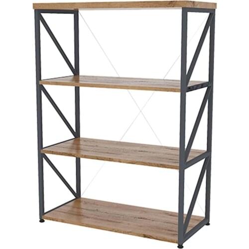 Space Office Metal Office Cabinet Bookshelf Shelf Line 022 Caucasian Oak-Anthracite