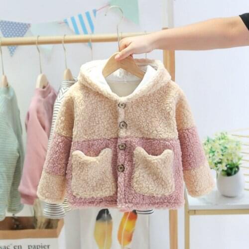 Girls Autumn Coat Cute Children Girl Winter Clothes Lamb Wool Coat Korean Style Foreign Fur One Plus Velvet Thickening