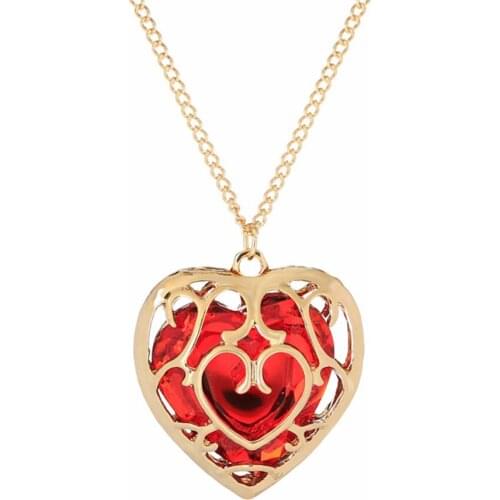 Bsarai The Legend of Link Heart Cosplay Costume Pendants Zinc Alloy Lovers Couples Necklace