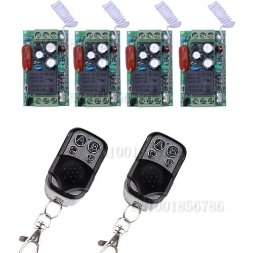 AC220V 1CH Remote Control Switches Lighting LED Lamp ON OFF Remote Controller 4Receiver 2Transmitter 315/433 Learn Code