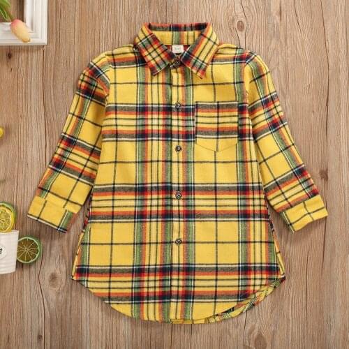 Pudcoco Toddler Baby Boy Girl Clothes Plaids Long Sleeve Button Causal Shirt Coat Overalls Autumn Clothes