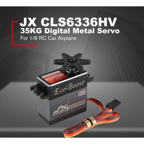 JX CLS6336HV 35KG 6-7.4V High Voltage Metal Gear Aluminium Shell Digital Coreless Servo for 1/8 RC Car & 2000mm Fixed-Wing