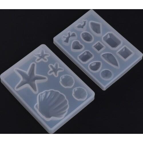 Silicone Mold Diamond Shell Epoxy Resin DIY Jewelry Making Crafts Cake Pendant Geometric Epoxy Resin