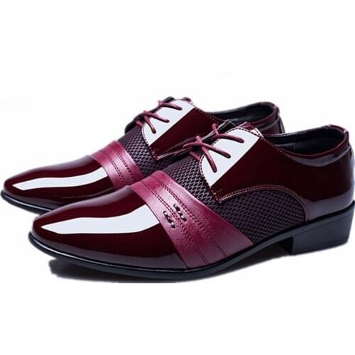 New MenS Senior Dress Shoes PU Breathable Dress Shoes Rubber Bottom 48 Large Office Shoes Sandals zapatos hombre vestir