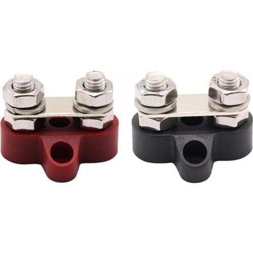 VODOOL Car Bus Bar Power Terminal Blocks Heavy Duty M8+M8 Positive Power Distribution Studs Cable Terminals For Truck RV Yacht